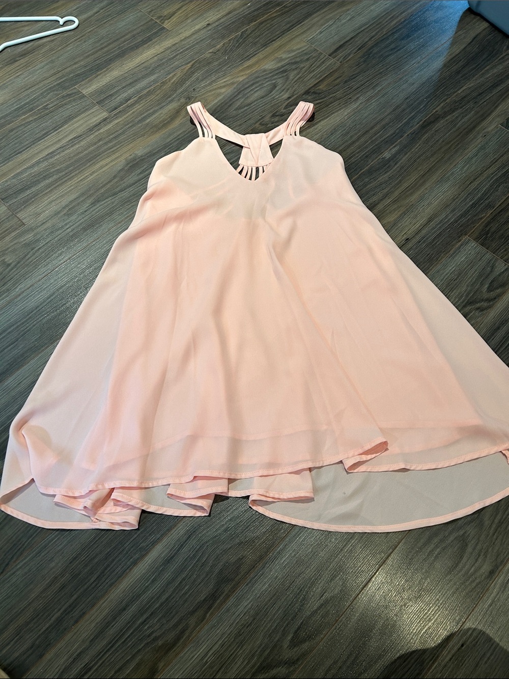 Womens Pink Sleeveless Chiffon Dress